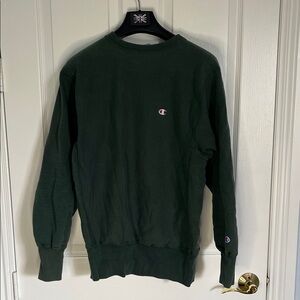 Champion Forest Green Crewneck Sweatshirt Reverse Weave